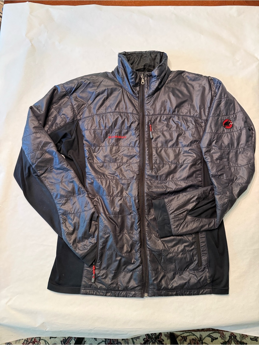 Mammut Men's Charcoal Quilted Puffer Jacket with Black Panels